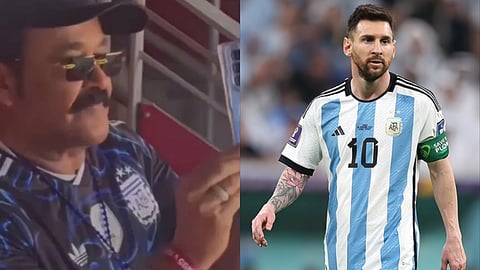 Mohanlal spotted at Argentina-Switzerland FIFA Men's World Cup quarterfinal clash