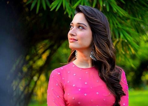 Tamannaah clicked from the promotions of her upcoming release Petromax