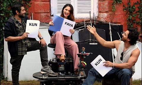 Harshvardhan Rane and Sanjeeda Shaikh share a candid moment from Kun Faya Kun 