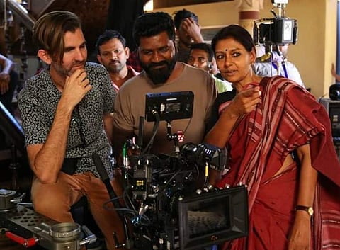 Nandita Das on sets of Virata Parvam