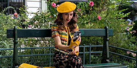 A still of Lily Collins as Emily in Paris season 2