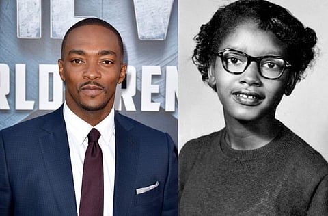 Anthony Mackie and Claudette Colvin