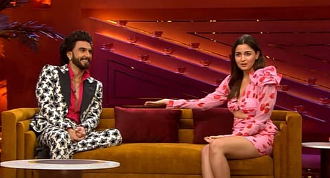Ranveer Singh and Alia Bhatt on the sets of Koffee with Karan season 7