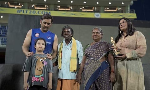 Team The Elephant Whisperers meets MS Dhoni 
