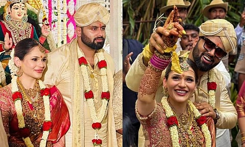 Actor Abishek Ambareesh and model Aviva Bidapa get married 