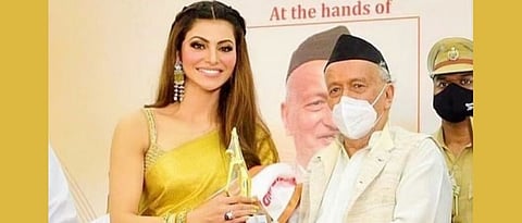 Actress Urvashi Rautela and Governor Bhagat Singh Koshyari 