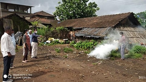 Fogging, distribution of medicines by Dicholi Health Center