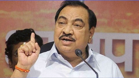 Eknath Khadse arrives to ED office