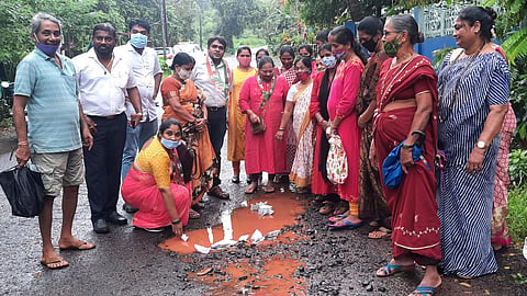 Protest for Deadly roads in Siolim, Goa, on Thursday, 22 July, 2021(Siolim Roads) 