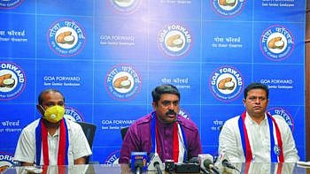 Leaders of Goa Forwars Partyy during press confrence 
