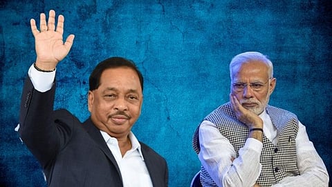 पंतप्रधान नरेंद्र मोदी आणि  नवनिर्वाचित केंद्रिय मंत्री नारायण राणे 