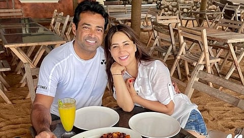 Kim Sharma and Leander Paes 