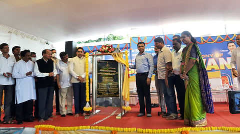 Goa: While unveiling the nameplate of 'Adivasi Bhavan', Dr. Pramod Sawant. Along with Govind Gaude, MLA Pandurang Madkaikar and Others.