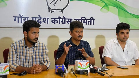 Goa Congress Leader Elvis Gomez in Press Conference with 2 other members (Goa Govt. Jobs)