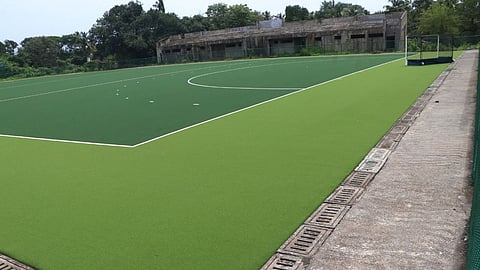 Goa: Hockey ground project at Pede-Mapusa, which is still incomplete.