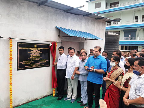 Goa: Parvari: While inaugurating the multi-purpose market project, Chief Minister Dr. Pramod Sawant. Along with Minister Mavin Gudinho & Others.