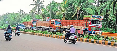 Goa: Truck Parked On Dicholi Bypass.