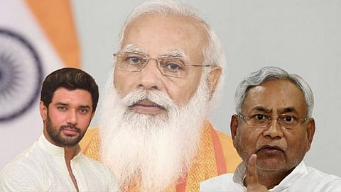 नरेंद्र मोदी, चिराग पासवान,नितीशकुमार