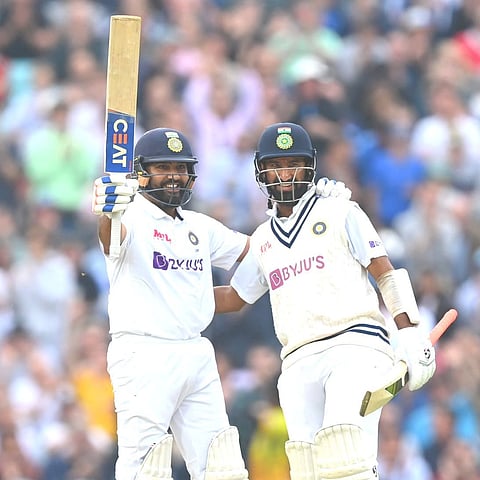Rohit Sharma with Cheteshwar Pujara at Oval Cricket Ground (Eng Vs Ind)