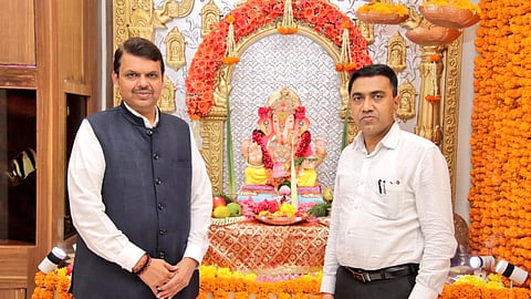Goa CM Pramod Sawant with Former CM of Maharashtra Devendra Fadnavis