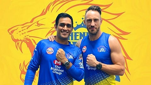 MS Dhoni with Faf Du Plessis (IPL 2021)