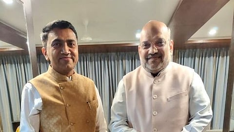 Goa CM Pramod Sawant meets Union Home Minster AmitShah in Hubli 