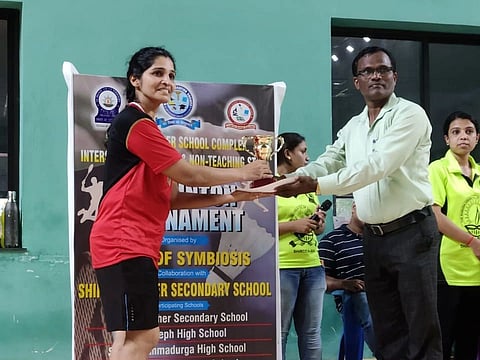 Teacher Annie Lobo (Badminton Tournament for teachers)