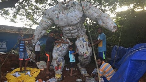 राज्यात विविध ठिकाणी नरकासुरच्या प्रतिमा तयार करण्याचे  काम जोरात सुरु आहे. 