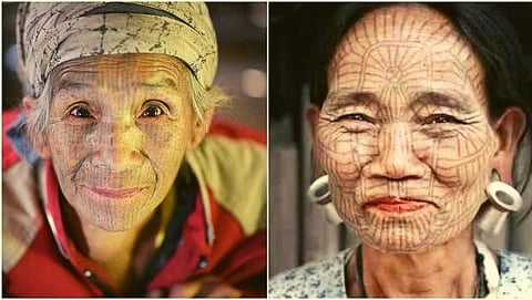 Here tattoos are made on the faces of girls at a young age 