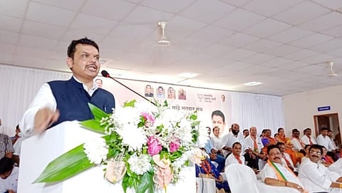 मांद्रे भाजपा कार्यकर्त्यांच्या मेळाव्यात महाराष्ट्र माजी मुख्यमंत्री देवेंद्र देवेंद्र फडणवीस बोलताना. 