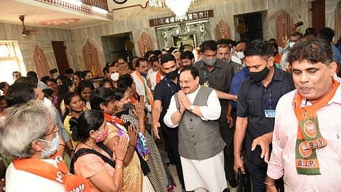 Goa BJP  : भाजप अध्यक्ष जेपी नड्डाजी यांनी गुरुवारी पणजीतील महालक्ष्मी मंदिरात महालक्ष्मीचा आशीर्वाद घेतला.