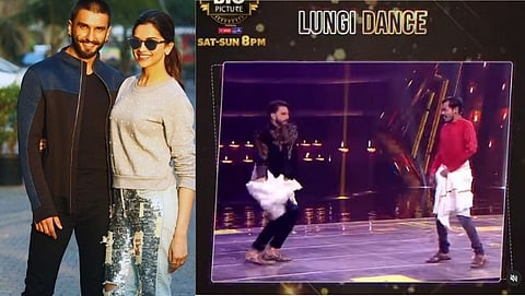 ranveer singh dance on  lungi dance song on set of the big picture show, watcha video 
