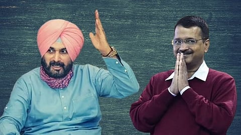 Punjab Congress president Navjot Singh Sidhu and Arvind kejriwal