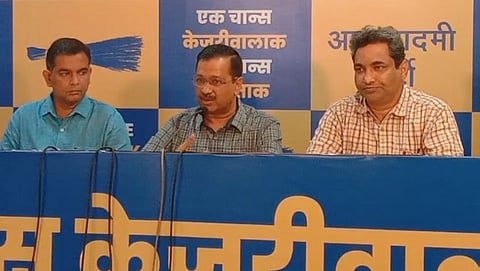 Arvind Kejriwal in a press conference 