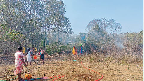 Fire in bushes at Khalchawada-Sal