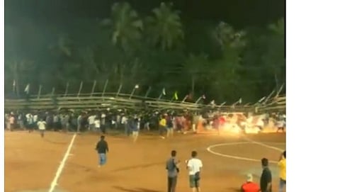 The fan gallery collapsed during a football match