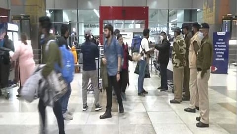 A special flight carrying 160 Indian students from Ukraine arrived in Delhi