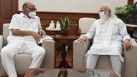 ncp chief sharad pawar met about 20 minutes pm modi amid mva leaders ed raids
