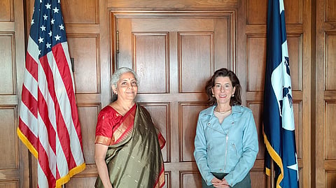 Union  Finance Minister Nirmala Sitharaman met US Secretary of Commerce Gina Raimondo today