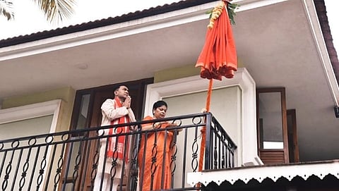 Chief Minister Dr. Pramod Sawant celebrated Gudipadva at his residence at Bicholim on Saturday.