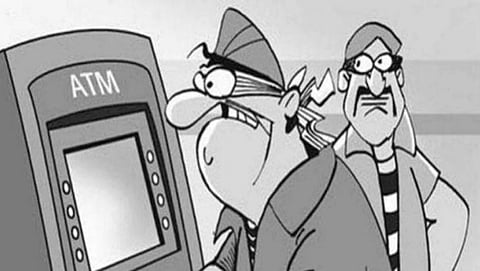 crime news delhi cash not withdrawn thieves entire atm cash filled machine
