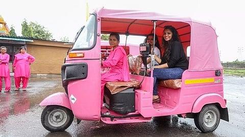 Pink Rickshaws in Panaji