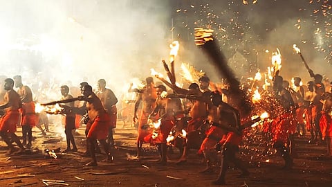 Thootedara Agni Kheli at Kateel Sri Durgaparameshwari Temple in karnataka