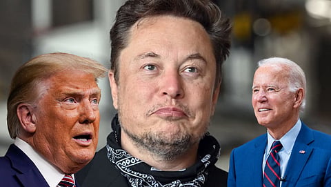 America President Joe Biden Elon musk Donald trump twitter war 