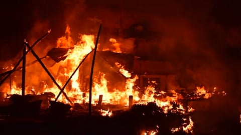 Firefighters and a crane rescued 10 people at the Bawarchi Hotel