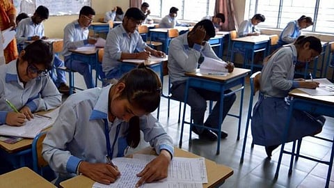 Students writing exam 