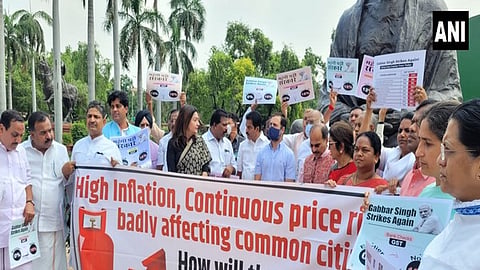 Congress leader Rahul Gandhi joins Opposition protest over issues of inflation and price rise