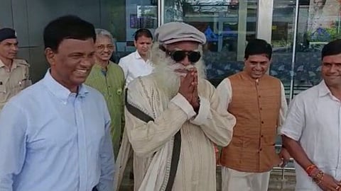 indian yoga guru and spiritual leader sadhguru arrives to goa for the save soil campaign