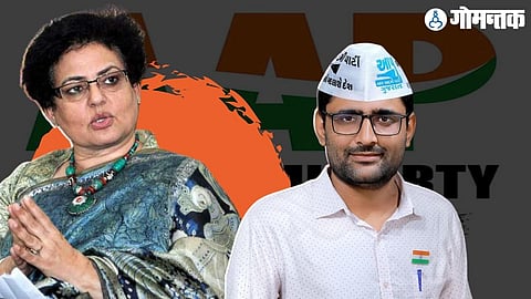 AAP Leader Gopal Italia And NCW Chairperson Rekha Sharma 