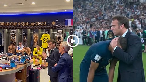 French President Emmanuel Macron consoled French Players  